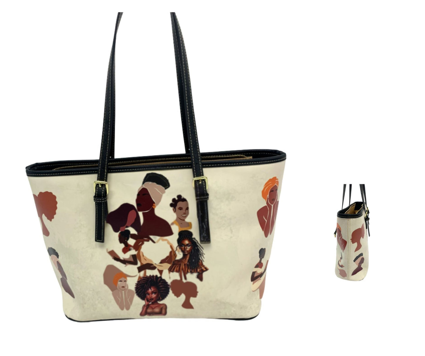 Neutral color, large size, long handled tote bag with easy to care for wipe clean exterior.