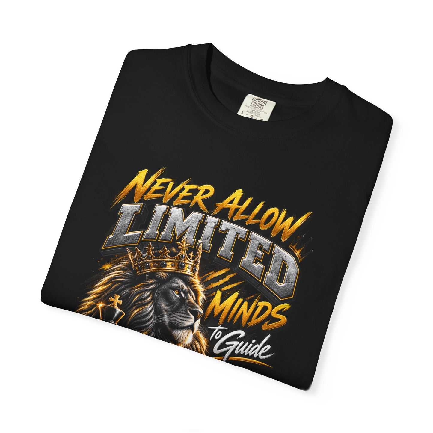 Motivational Lion T-Shirt — "Never Allow Limited Minds to Define Your Limitless Potential"