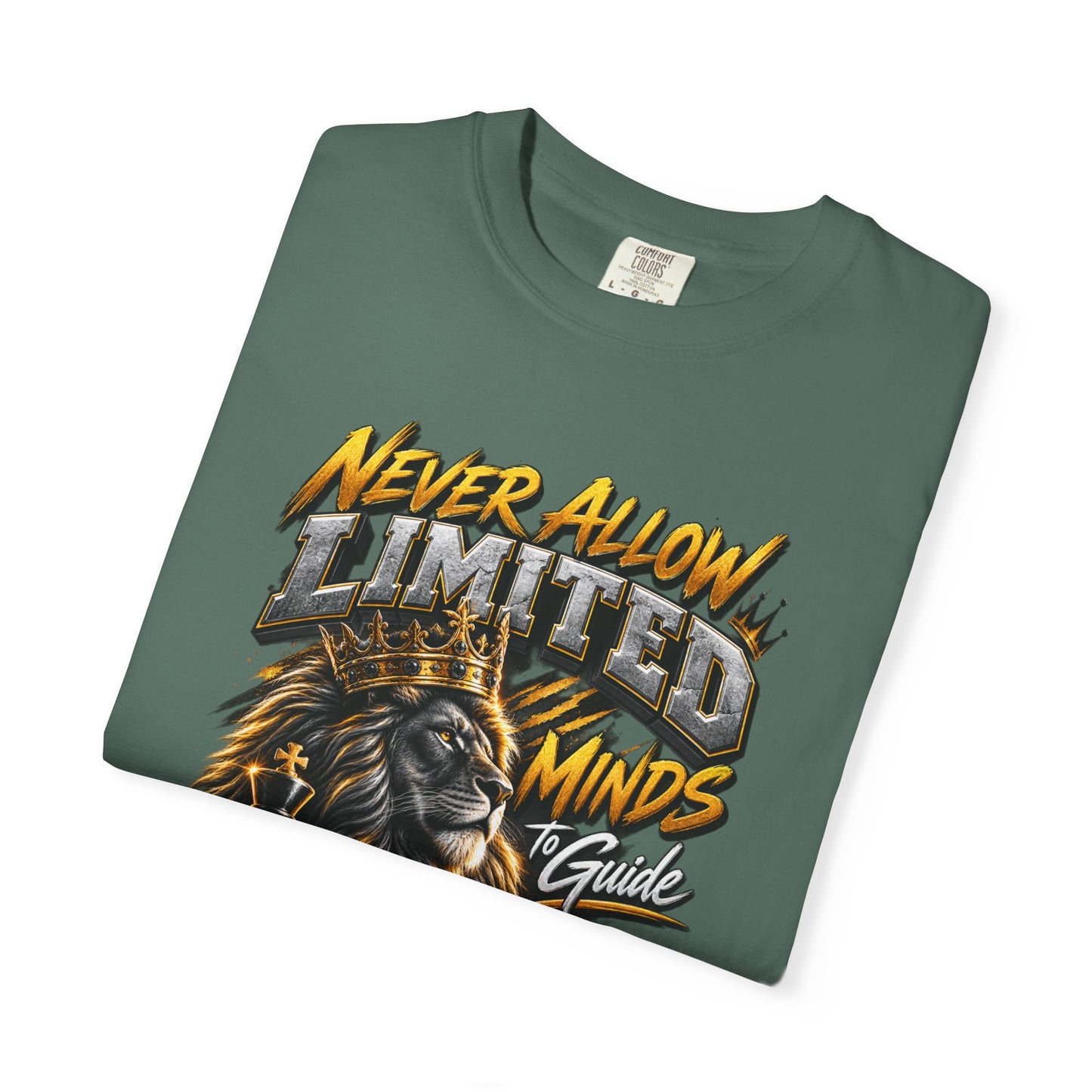 Motivational Lion T-Shirt — "Never Allow Limited Minds to Define Your Limitless Potential"
