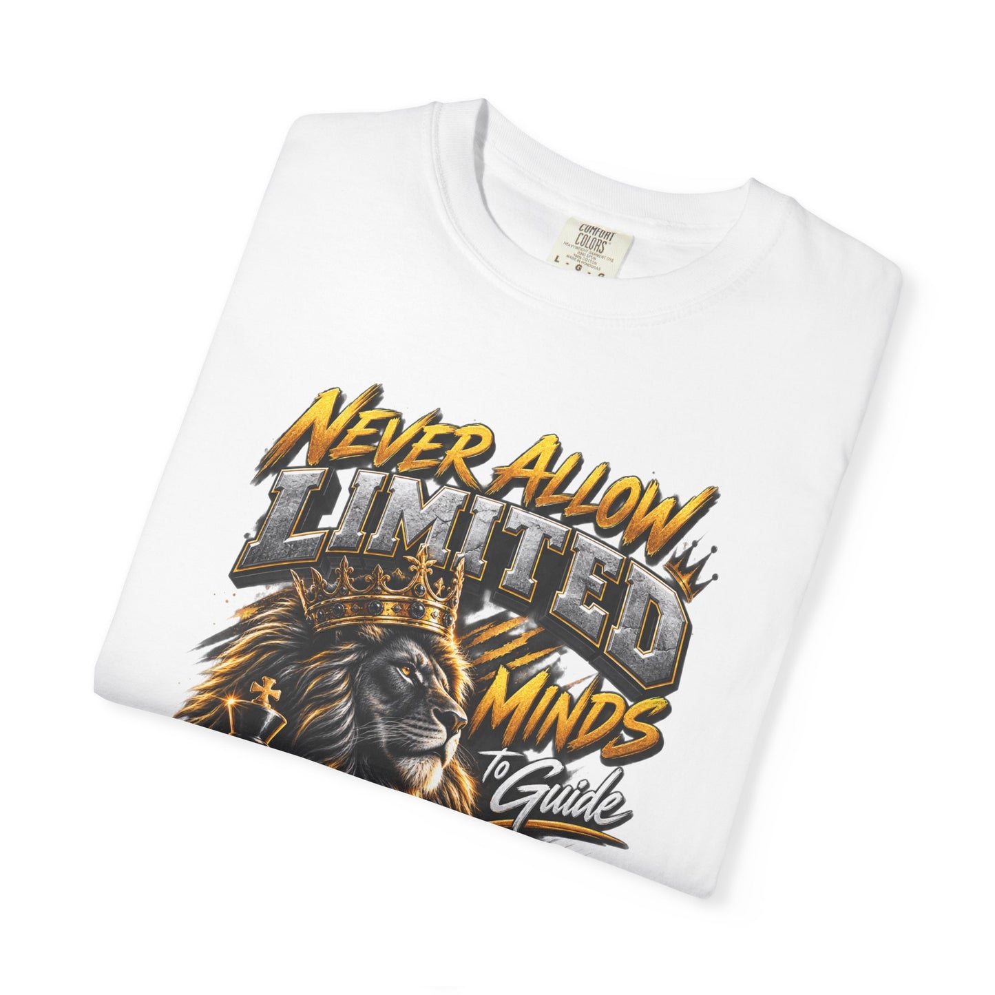 Motivational Lion T-Shirt — "Never Allow Limited Minds to Define Your Limitless Potential"