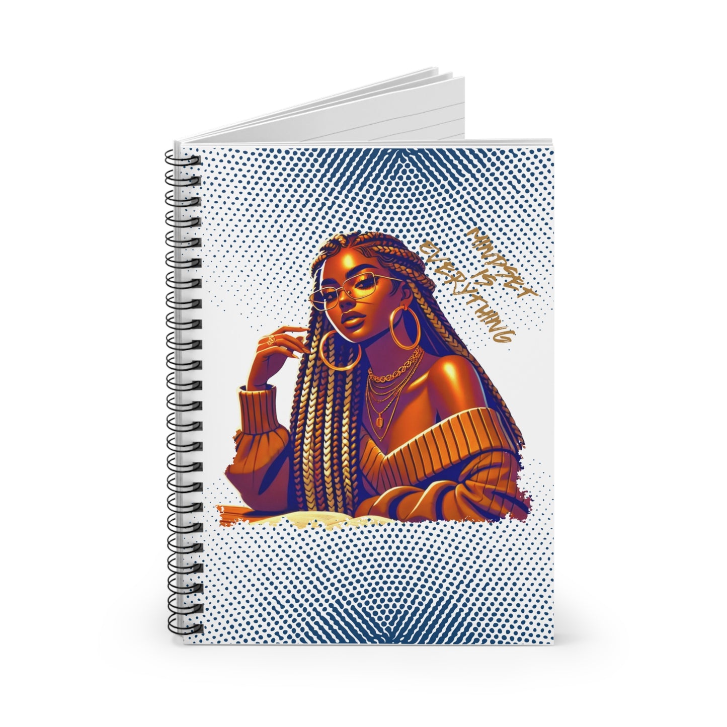 Spiral Notebook — Afrocentric Fashion Portrait Ruled Journal